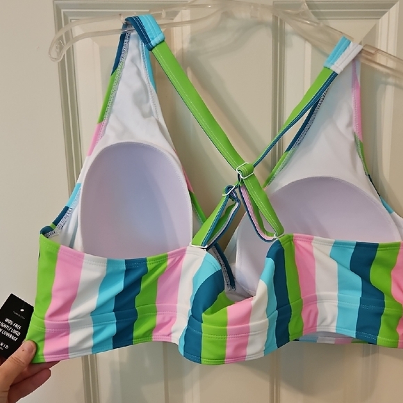 Torrid Wireless Triangle Bikini Top - Playful Stripes - Picture 5 of 8